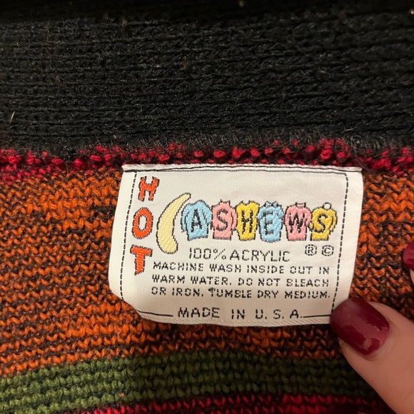 Rare 90’s Hot Cashews Aztec Design Cardigan, sz M - Picture 2 of 4
